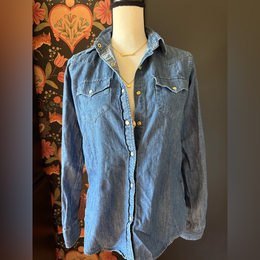ANN MASHBURN Blue Button Down Shirt